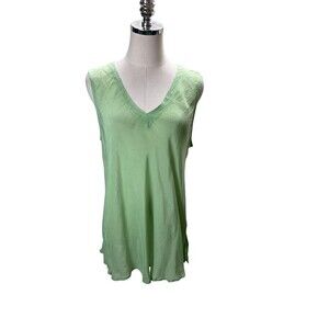 Click CMC Dress Large Size Women's Green Sleeveless Mini Color Me Cotton